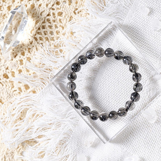Smooth hair black hair crystal bracelet