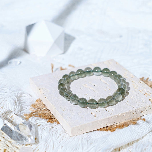 Ice translucent green hair crystal bracelet