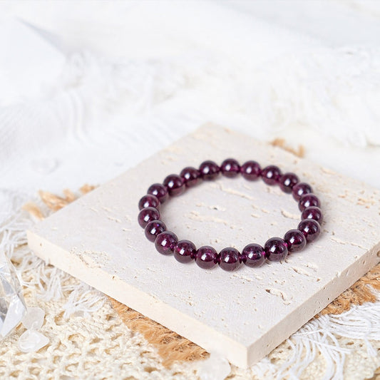 Purple tooth black garnet bracelet (reddish)