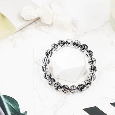 Coarse Hair Crystal Clear Black Hair Crystal Bracelet