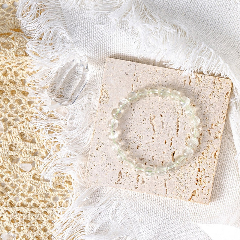 Rock sugar brushed cat eye green lithium sparkle bracelet