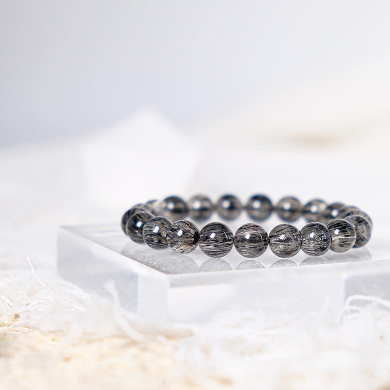 Smooth hair black hair crystal bracelet