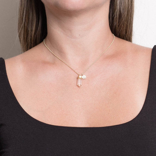Delicate Clear Quartz Crystal Point Necklace