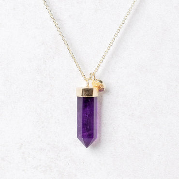 Amethyst Crystal Point Necklace