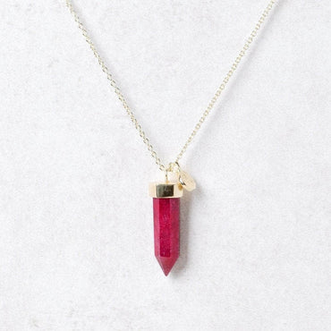 Ruby Crystal Point Necklace