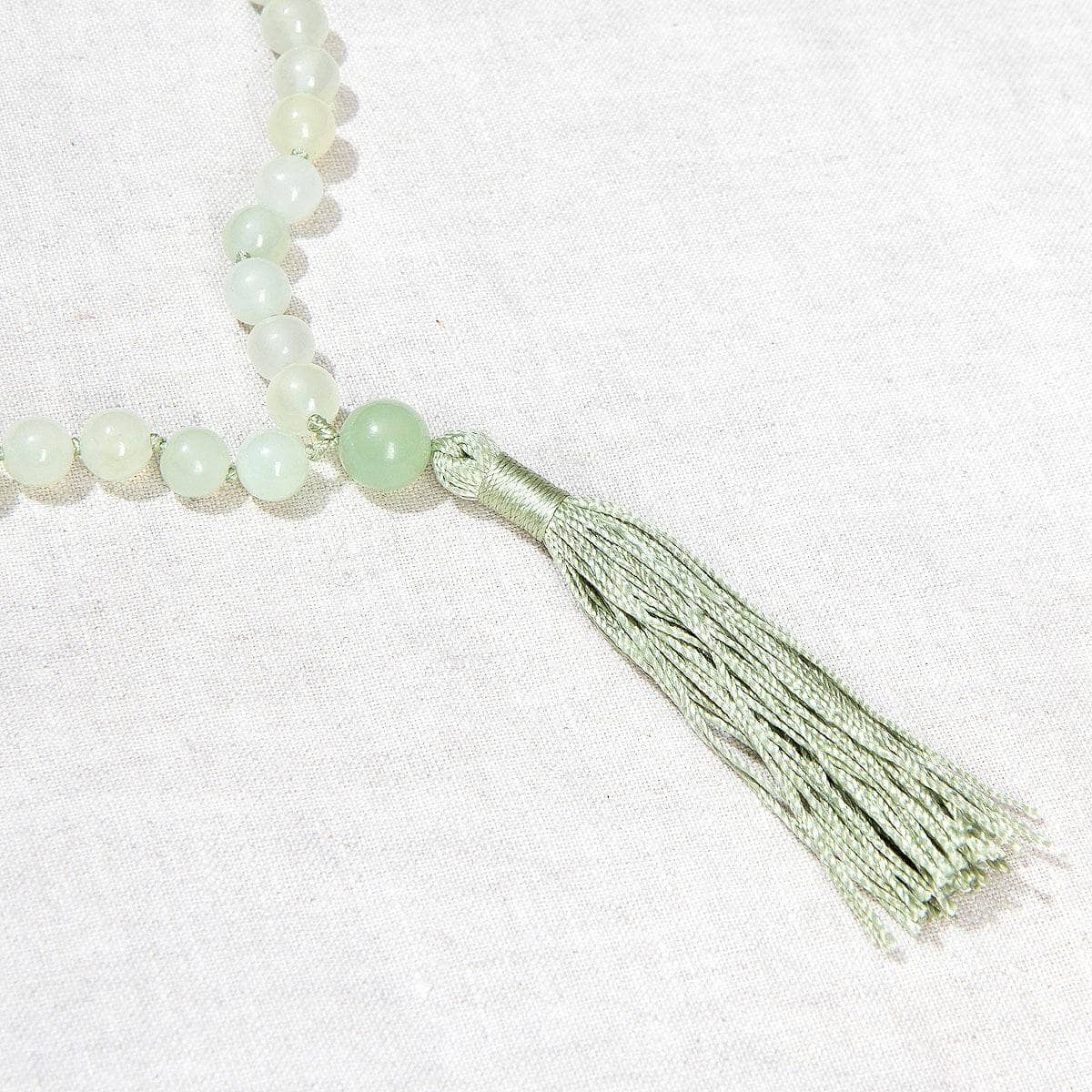 Green Jade Mala - High-Energy Gemstones