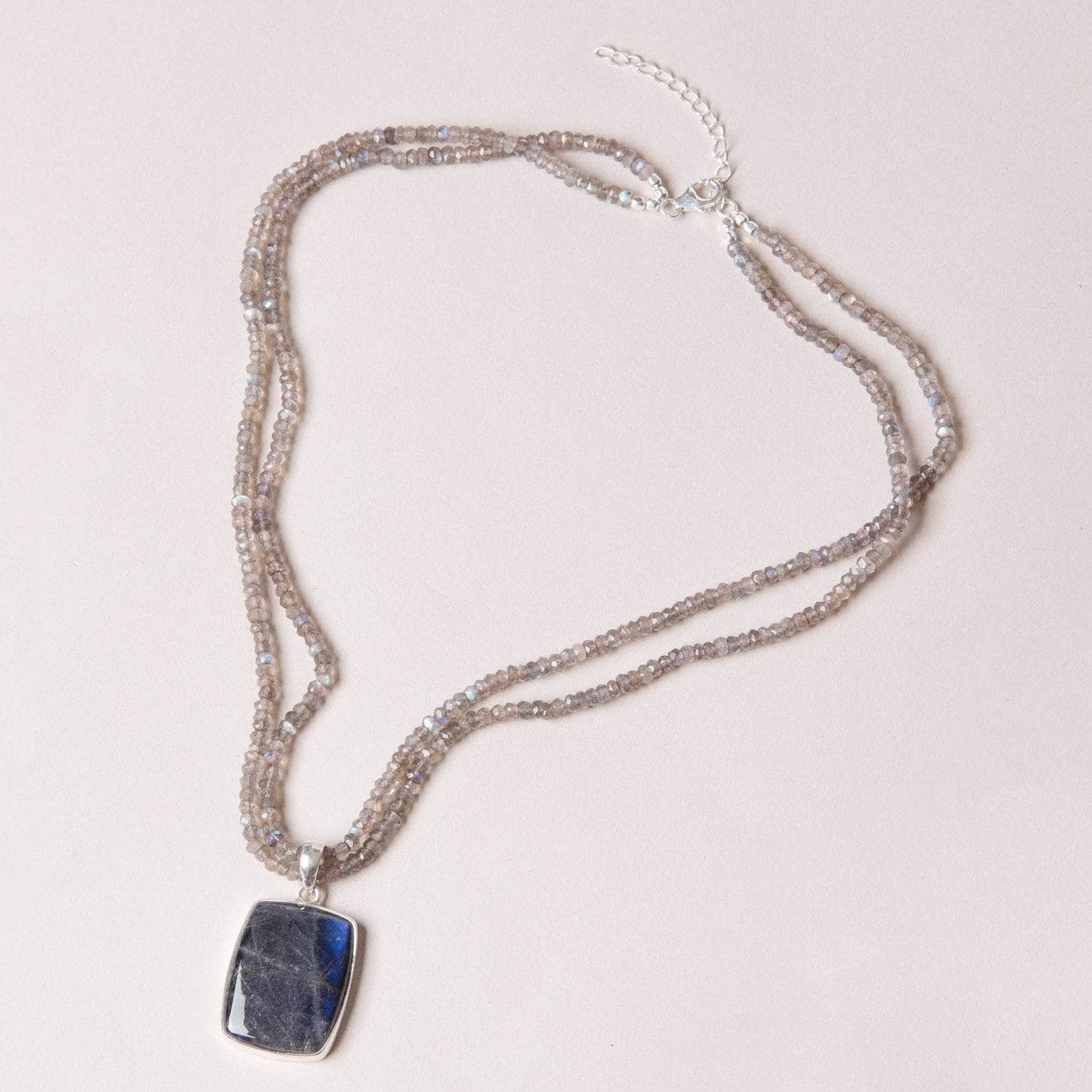 Labradorite Square Pendant Necklace