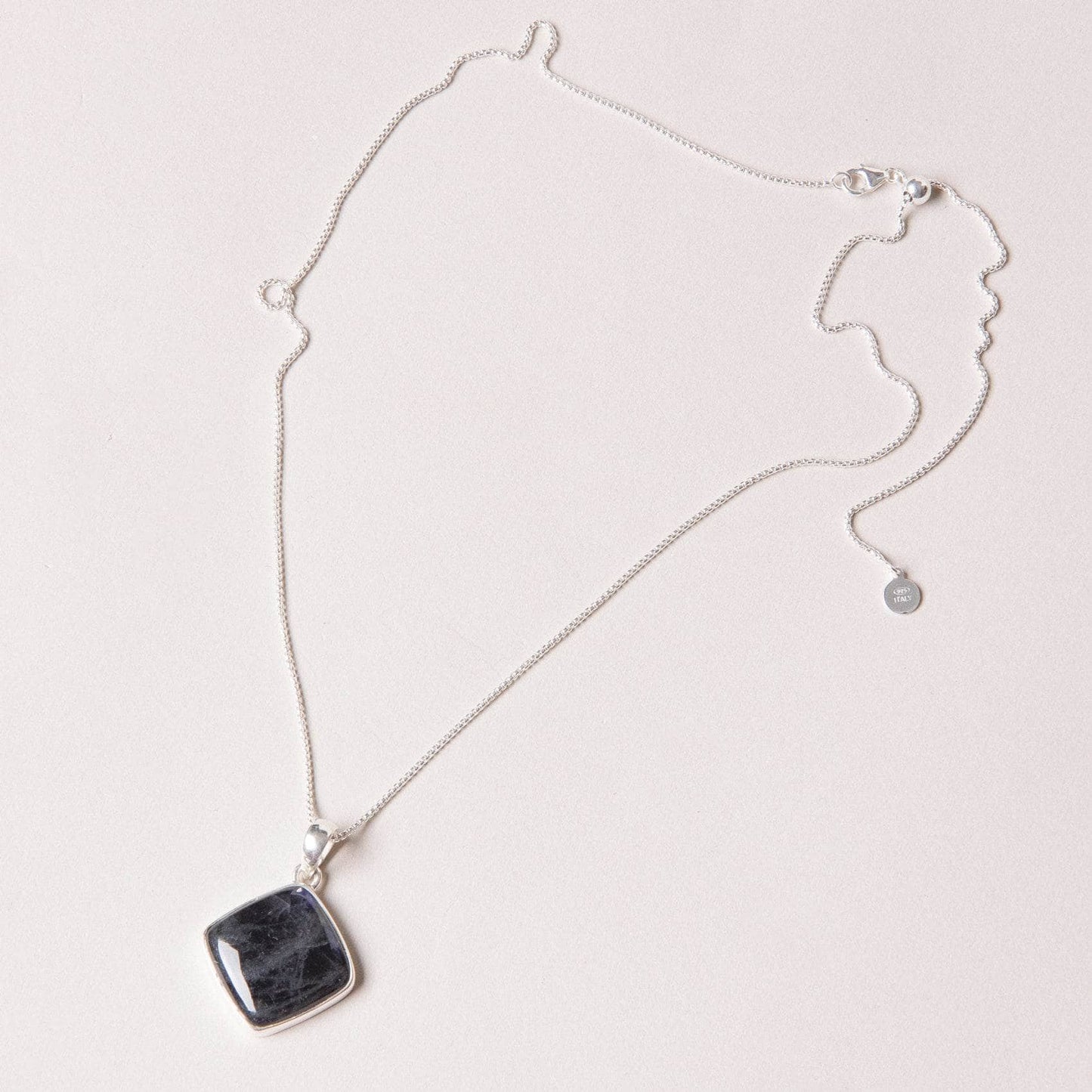 Labradorite Diamond Pendant Necklace