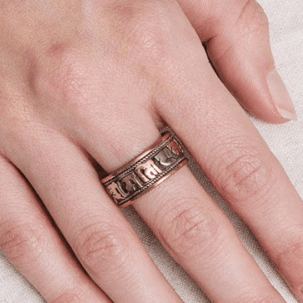 Om Mani Padme Hum Copper Ring