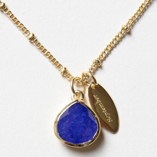 September Blue Sapphire Birthstone Necklace