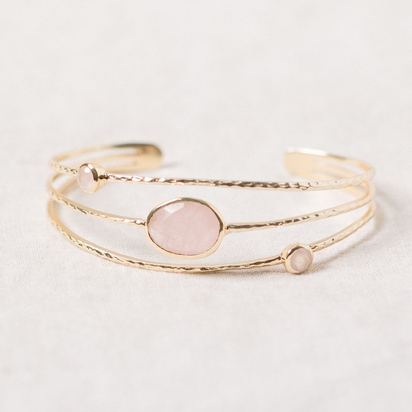 Rose Quartz Gold Bracelet