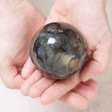 Labradorite Blue Flame Sphere with Tripod