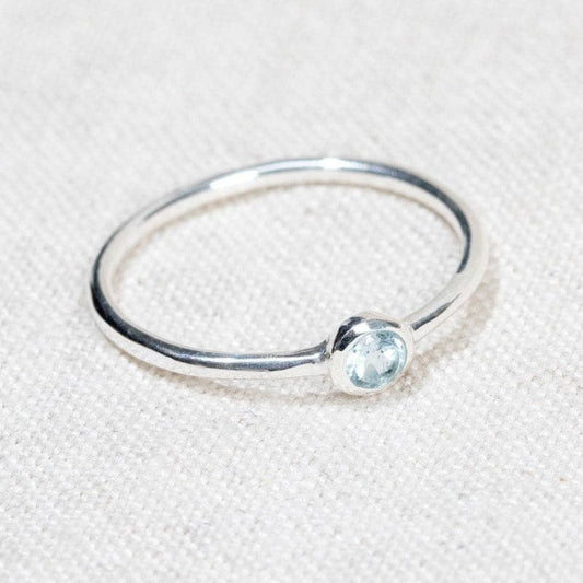 Blue Topaz Silver or Gold Ring