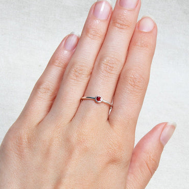 Garnet Silver or Gold Ring