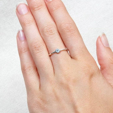 Blue Topaz Silver or Gold Ring