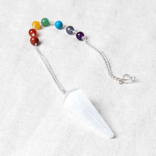 Selenite Chakra Pendulum