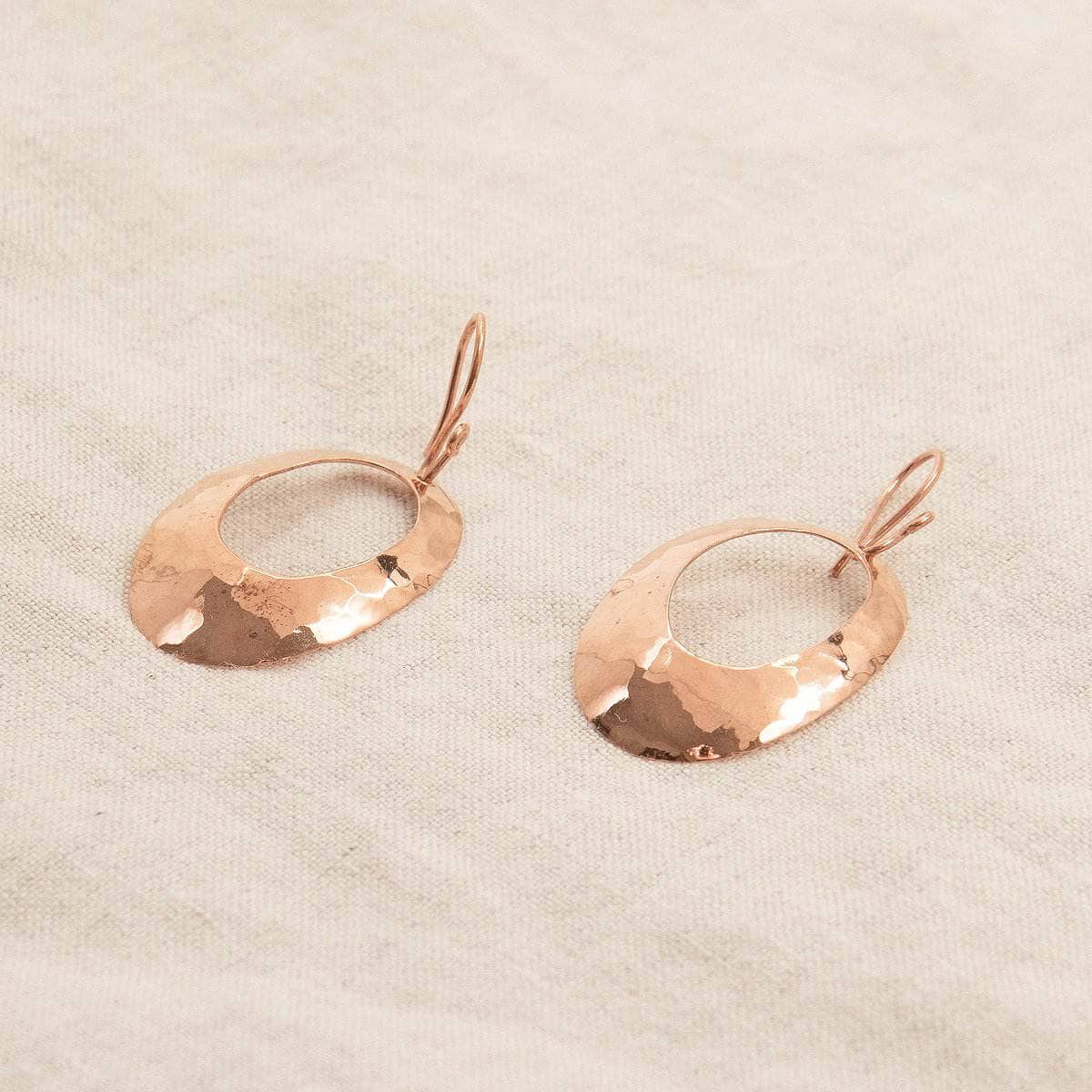 Copper Hammered Earrings - Limited Edition