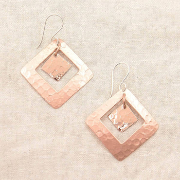 Copper Hammered Earrings - Limited Edition