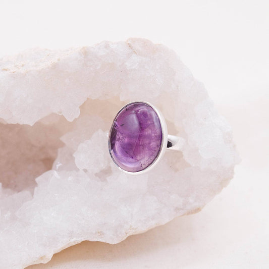 Polished Oval Amethyst Ring - 1 of a Kind