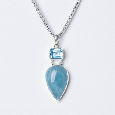 Aquamarine & Blue Topaz Pendant Necklace