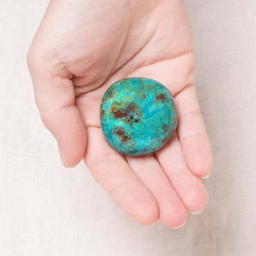 Rare Peruvian Chrysocolla Palm Stone