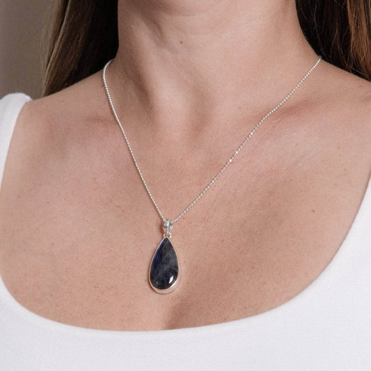 Labradorite Teardrop Pendant Necklace