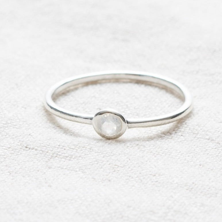 Rainbow Moonstone Silver, Gold or Rose Gold Ring