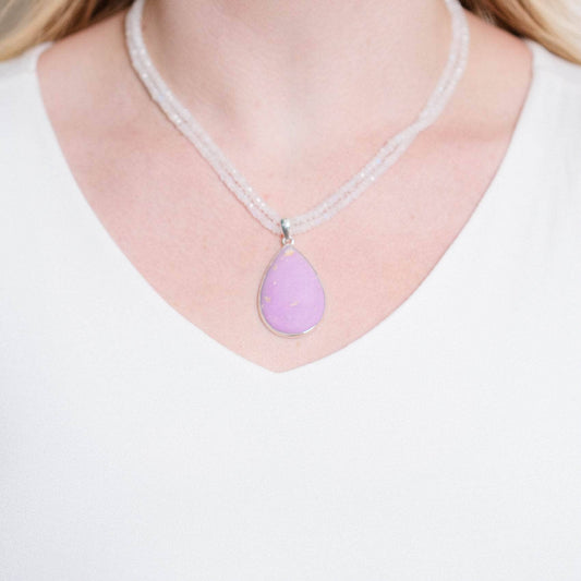 Rare Phosphosiderite Teardrop Pendant Necklace