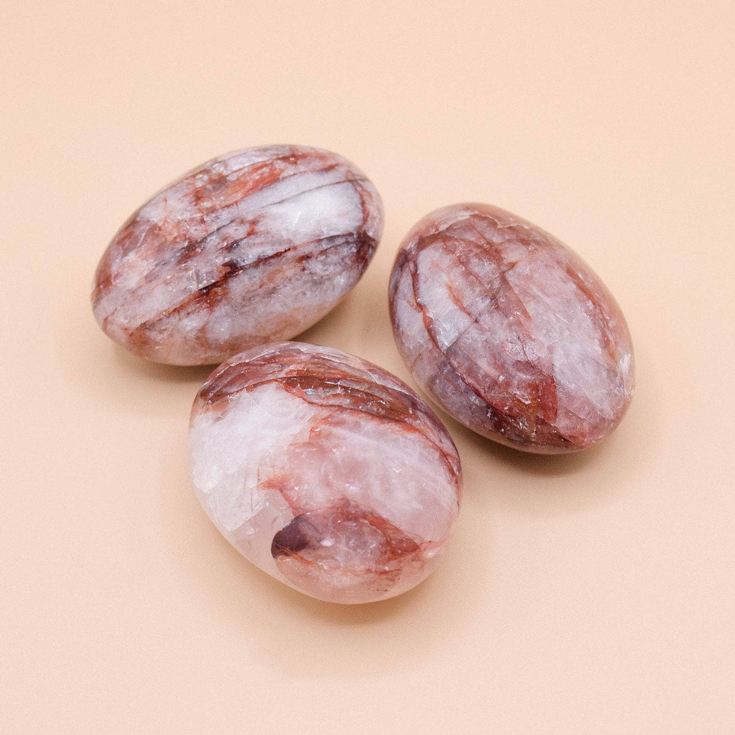 Red Hematoid Quartz Palm Stones - AAA Premium Quality