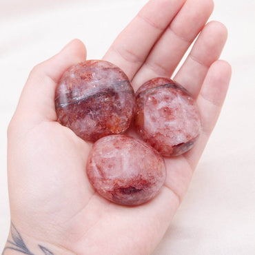 Red Hematoid Quartz Palm Stones - AAA Premium Quality