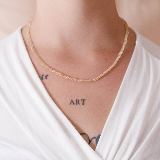 Citrine Single or Double Strand Bead Necklace