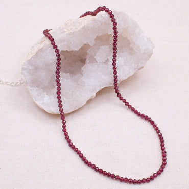 Garnet Single or Double Strand Bead Necklace