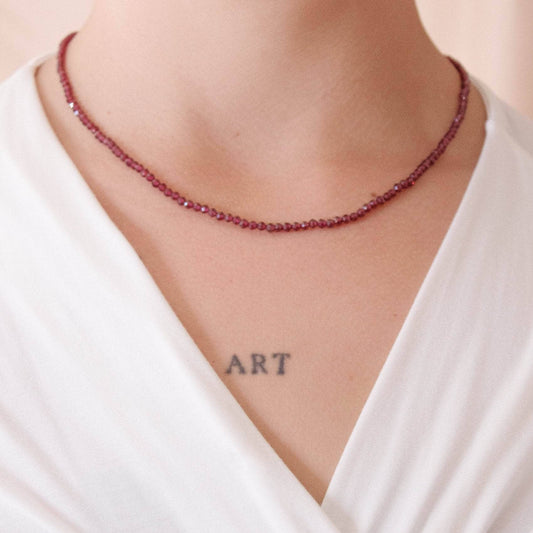 Garnet Single or Double Strand Bead Necklace