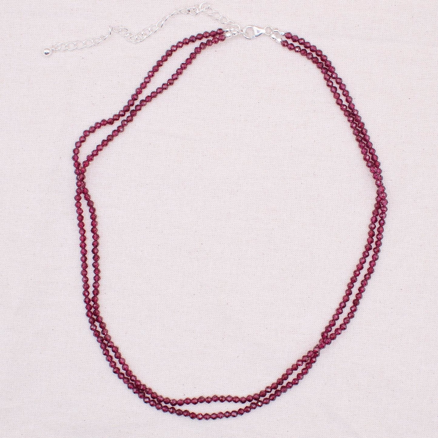 Garnet Single or Double Strand Bead Necklace