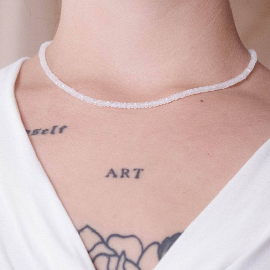 Rainbow Moonstone Single or Double Strand Bead Necklace