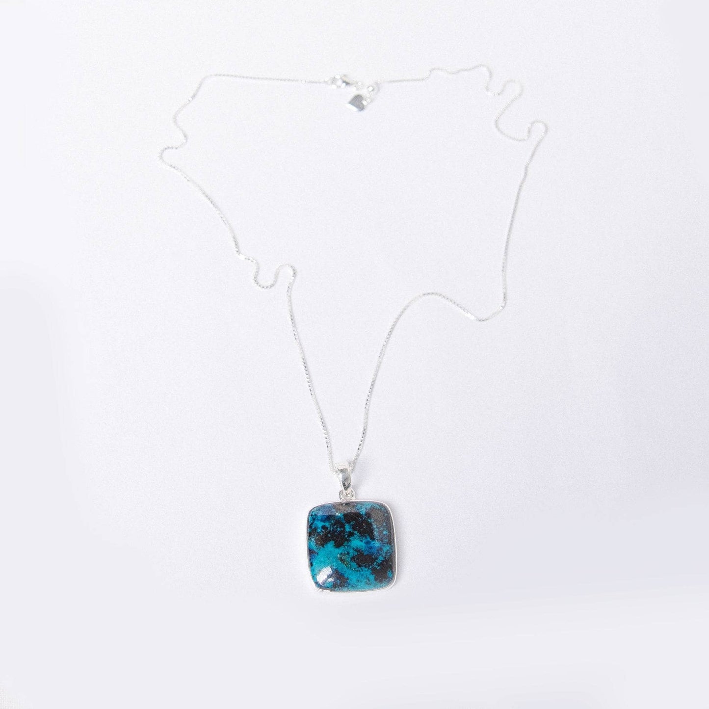 Rare Shattuckite Square Pendant Necklace