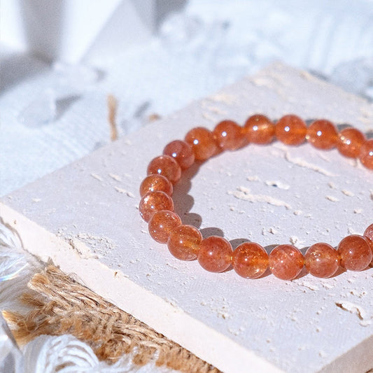 Gold Strawberry Sunstone Bracelet