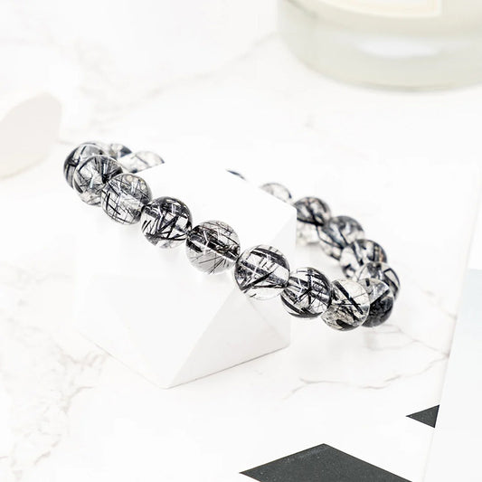 Coarse Hair Crystal Clear Black Hair Crystal Bracelet