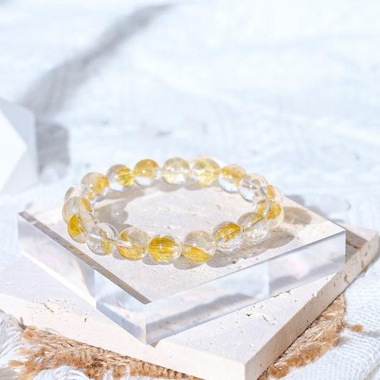 Gold flake brocade lithium crystal bracelet
