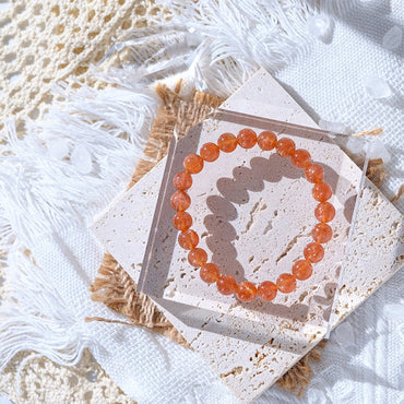 Gold Strawberry Sunstone Bracelet