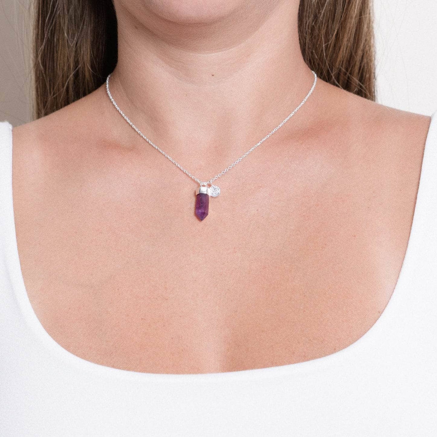 Delicate Amethyst Crystal Point Necklace