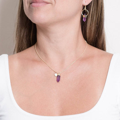 Delicate Amethyst Crystal Point Necklace