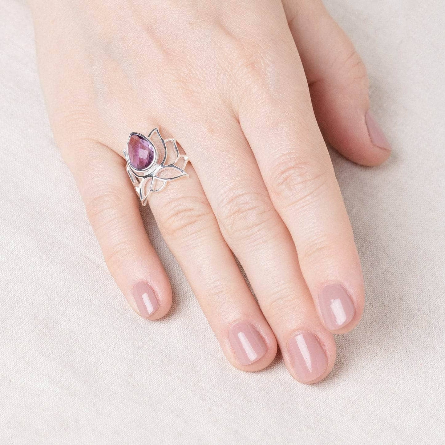 Lotus Gemstone Ring