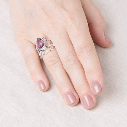 Lotus Gemstone Ring