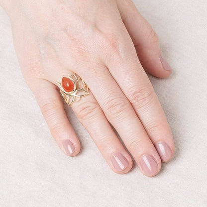 Lotus Gemstone Ring