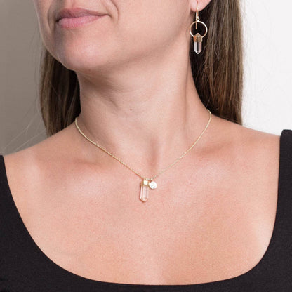 Delicate Clear Quartz Crystal Point Necklace