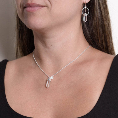 Delicate Clear Quartz Crystal Point Necklace
