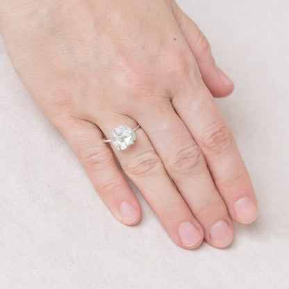 Green Amethyst Raw Freeform Gold or Silver Ring