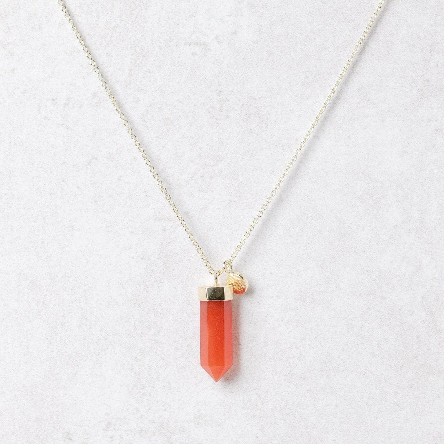 Carnelian Crystal Point Necklace