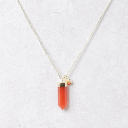 Carnelian Crystal Point Necklace
